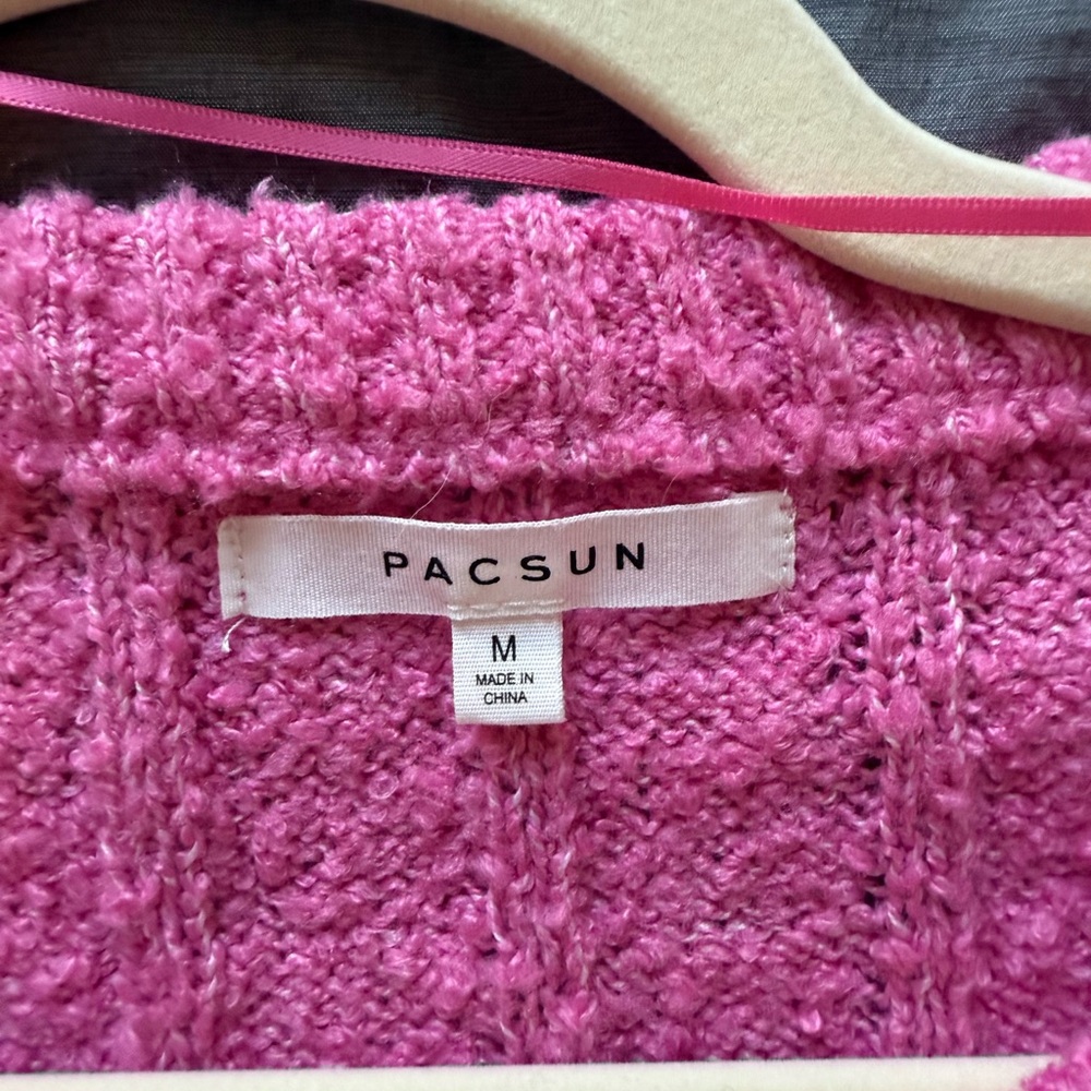 PacSun Vibrant Pink Women's Cardigan - Picture 3 of 5
